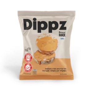 פריכיות אורז מלא מצופות בשוקולד לבן מקורמל 70 גרם הום מייד