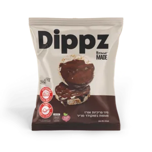 פריכיות אורז מלא מצופות בשוקולד מריר 70 גרם הום מייד