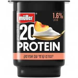 מולר פרוטאין בטעם אפרסק 1.6% שומן 20 גרם חלבון
