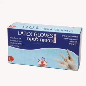 כפפות לאטקס חד"פ 100 יח'