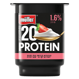 מולר פרוטאין בטעם תות  1.6% שומן 20 גרם חלבון