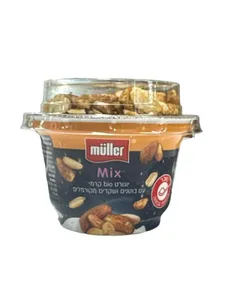 מולר יוגורט מיקס בוטנים שוקדים מקורמלים
