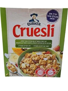 קוואקר קורנפלקס עם פירות טרופים תפוחים וצימוקים