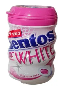 מסטיק מנטוס בקבוקון פיור וויט מנטה ופירות