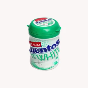 מסטיק מנטוס בקבוקון פיור וויט מנטה עדינה