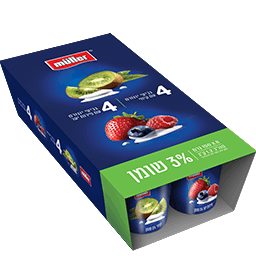 מולר סמפלי פירות יער וקיווי 3% מארז 8 יח''