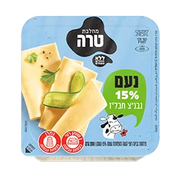 גבינה צהובה נועם 15% 200 גרם