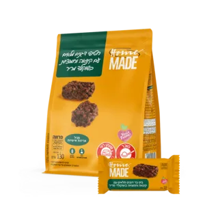 חטיף ביס בר הום מייד דגנים מלאים עם קינואה וחמוציות בשוקולד מריר   130 גרם