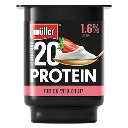 מולר פרוטאין בטעם תות 1.6% שומן 20 גרם חלבון